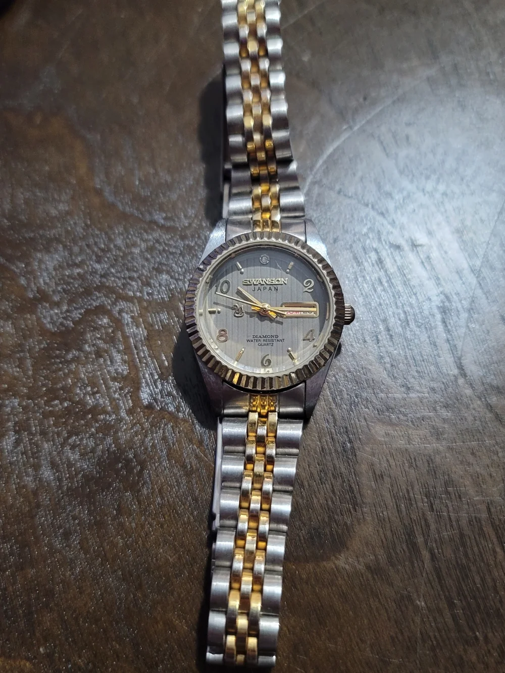 Two-Tone Silver and Gold SWANSON Dress Watch